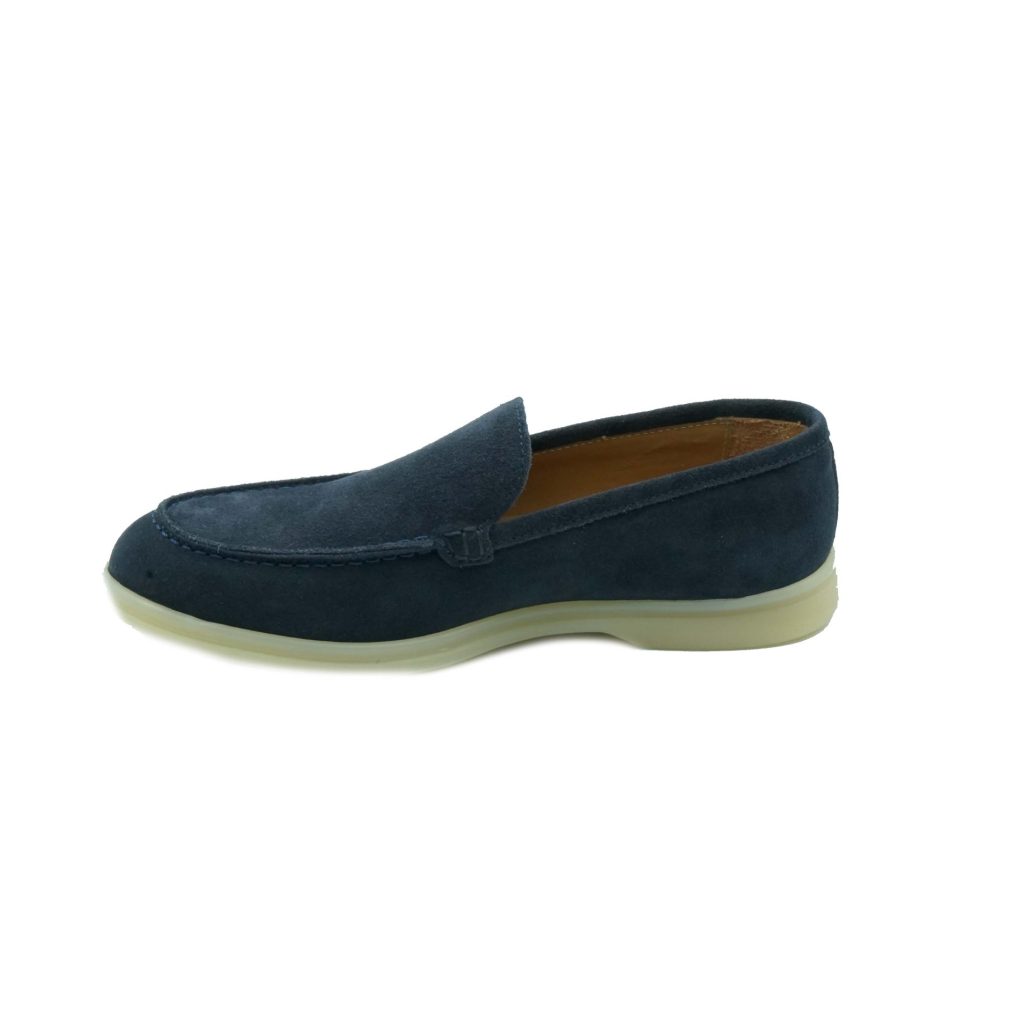 Lea Gu mocassino in camoscio, fondo gomma 20mm Nuova