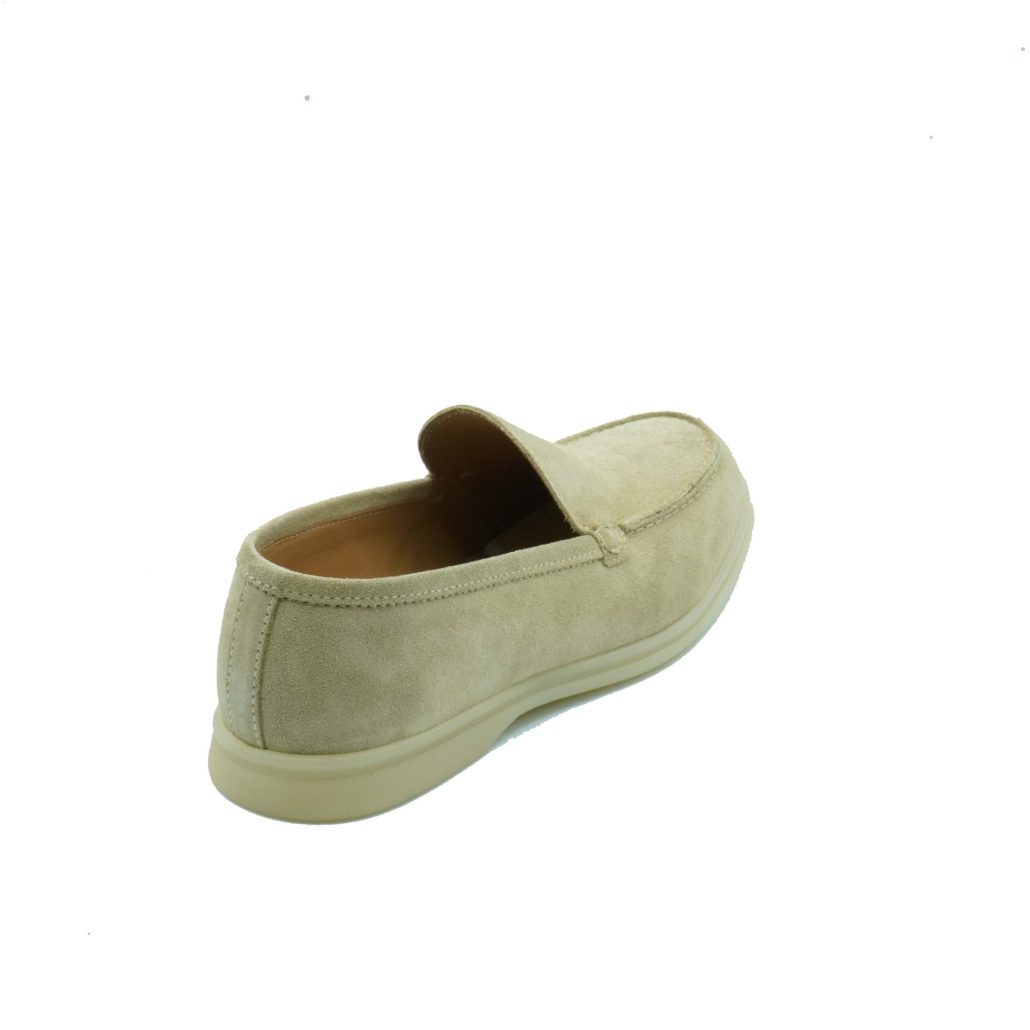 Lea Gu mocassino in camoscio, fondo gomma 20mm Nuova