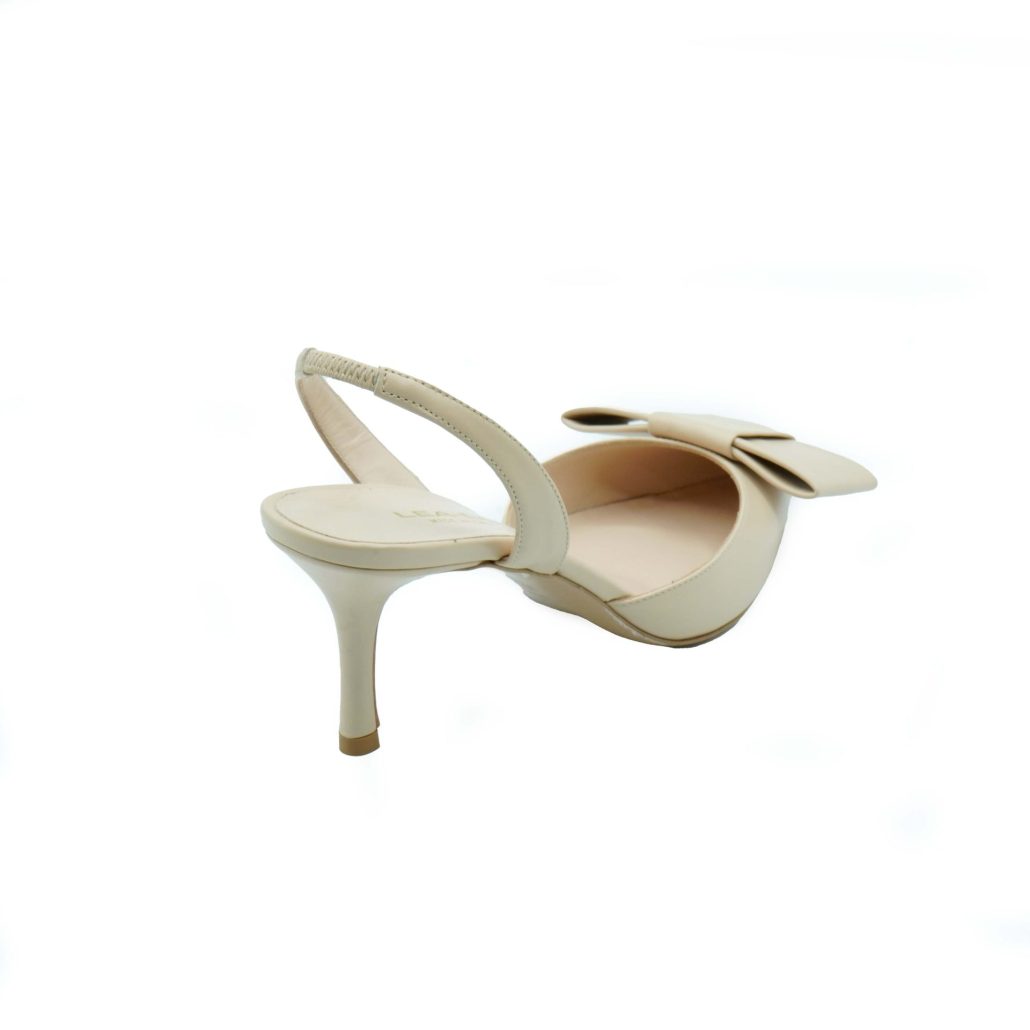 Lea Gu slingback in nappa, fiocco frontale, tacco 65mm Moda