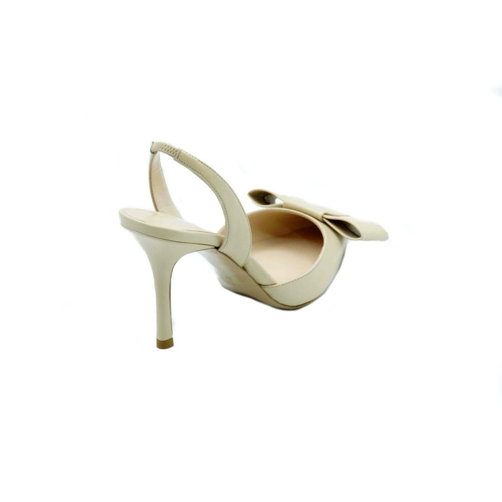 Lea Gu slingback in nappa, fiocco frontale, tacco 85mm Italy