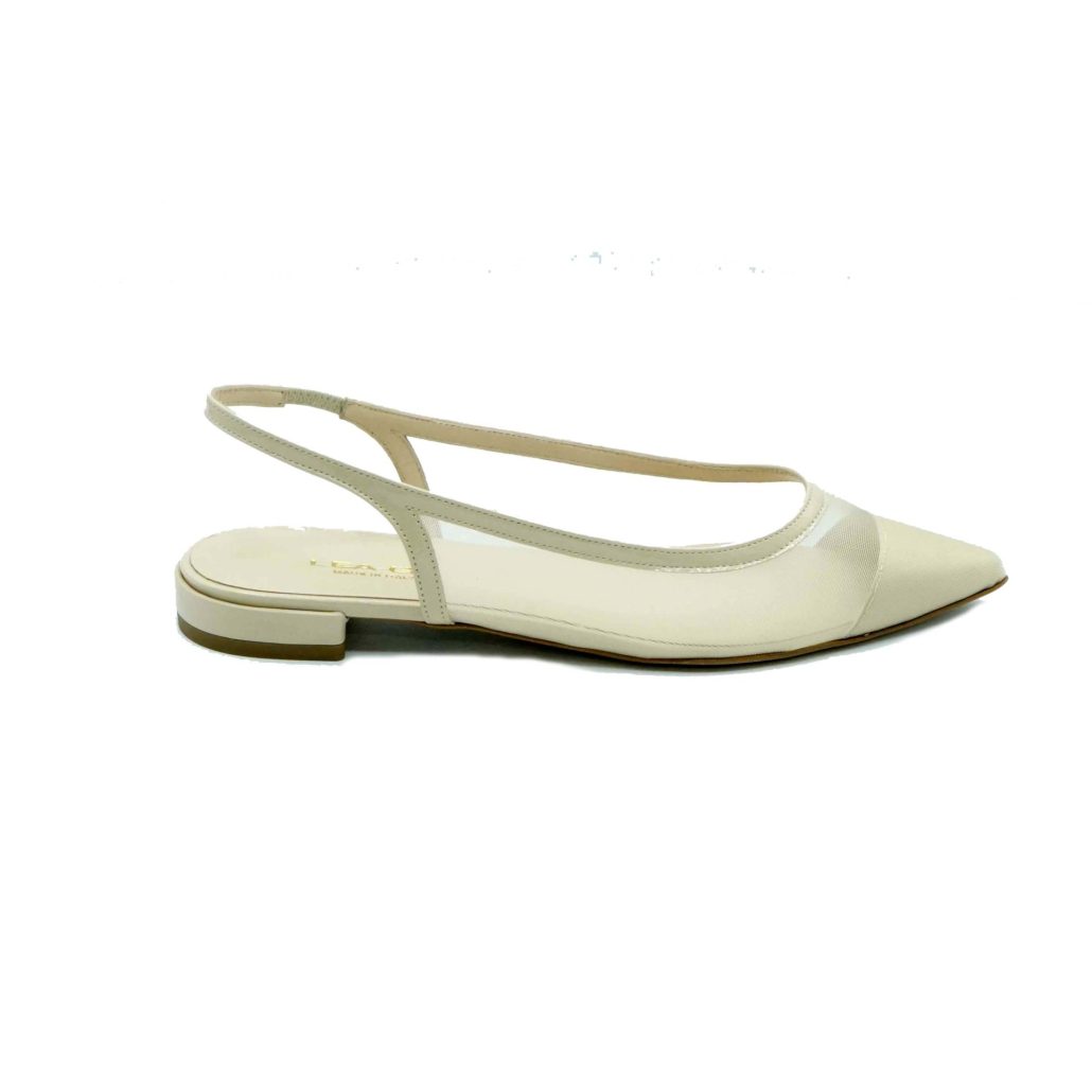 Lea Gu slingback in rete con punta in contrasto, tacco 10mm Spedizione Gratuita