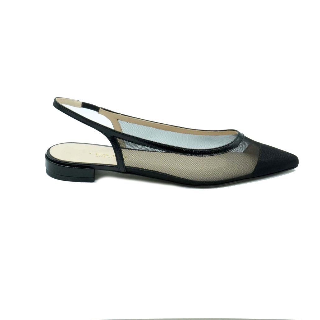 Lea Gu slingback in rete con punta in contrasto, tacco 10mm Spedizione Gratuita
