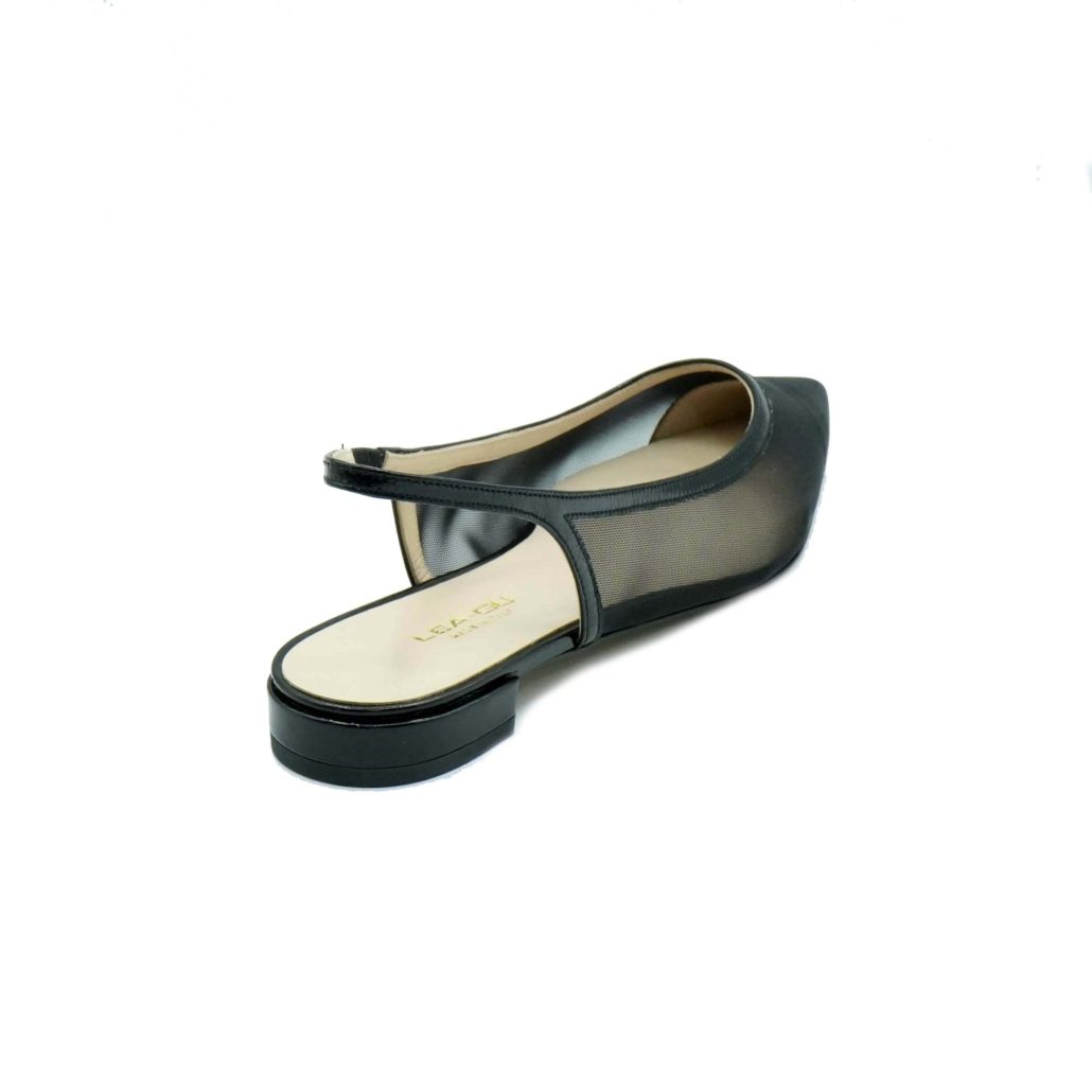 Lea Gu slingback in rete con punta in contrasto, tacco 10mm Spedizione Gratuita