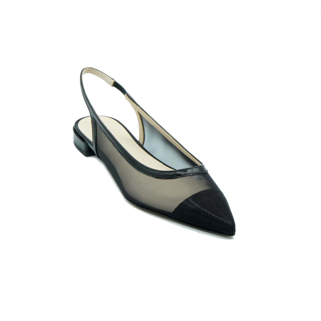 Lea Gu slingback in rete con punta in contrasto, tacco 10mm Spedizione Gratuita