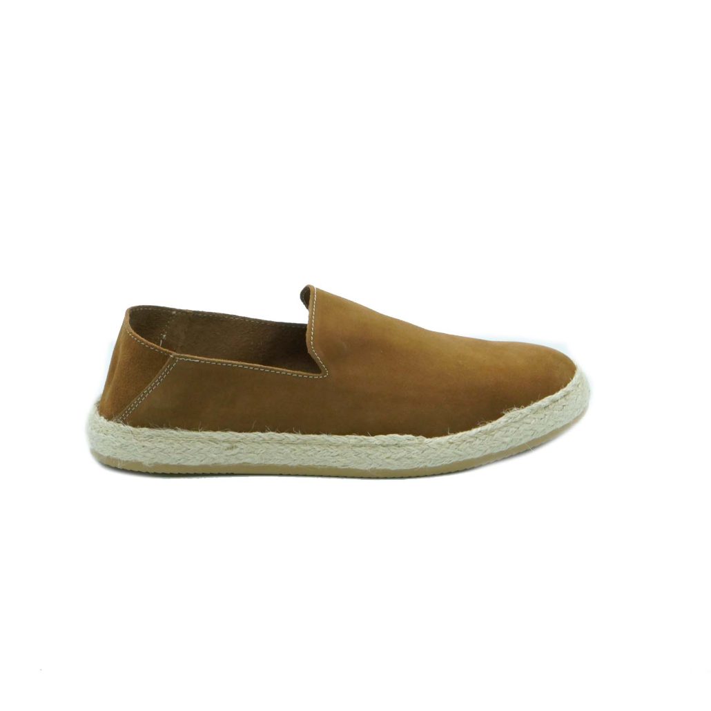 Lea Gu slip-on uomo in camoscio, fondo corda e gomma 20mm Soddisfazione Garantita