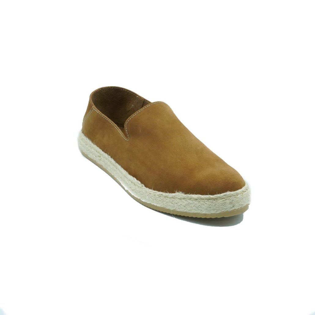 Lea Gu slip-on uomo in camoscio, fondo corda e gomma 20mm Soddisfazione Garantita