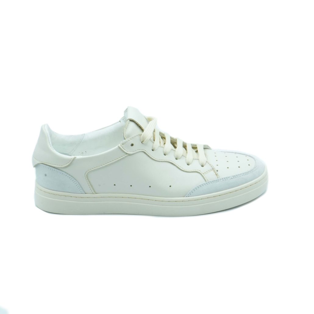 Lea Gu sneakers in nappa, allacciatura frontale, tallone in contrasto, fondo gomma 30mm Negozi Online