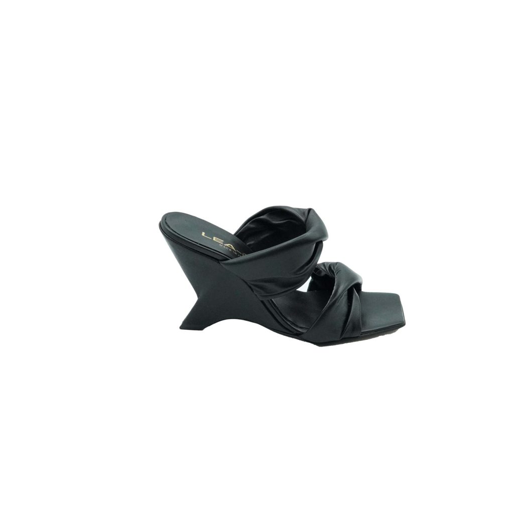 Lea Gu sandalo in nappa, doppia fascia frontale, tacco 85mm Consegna Veloce