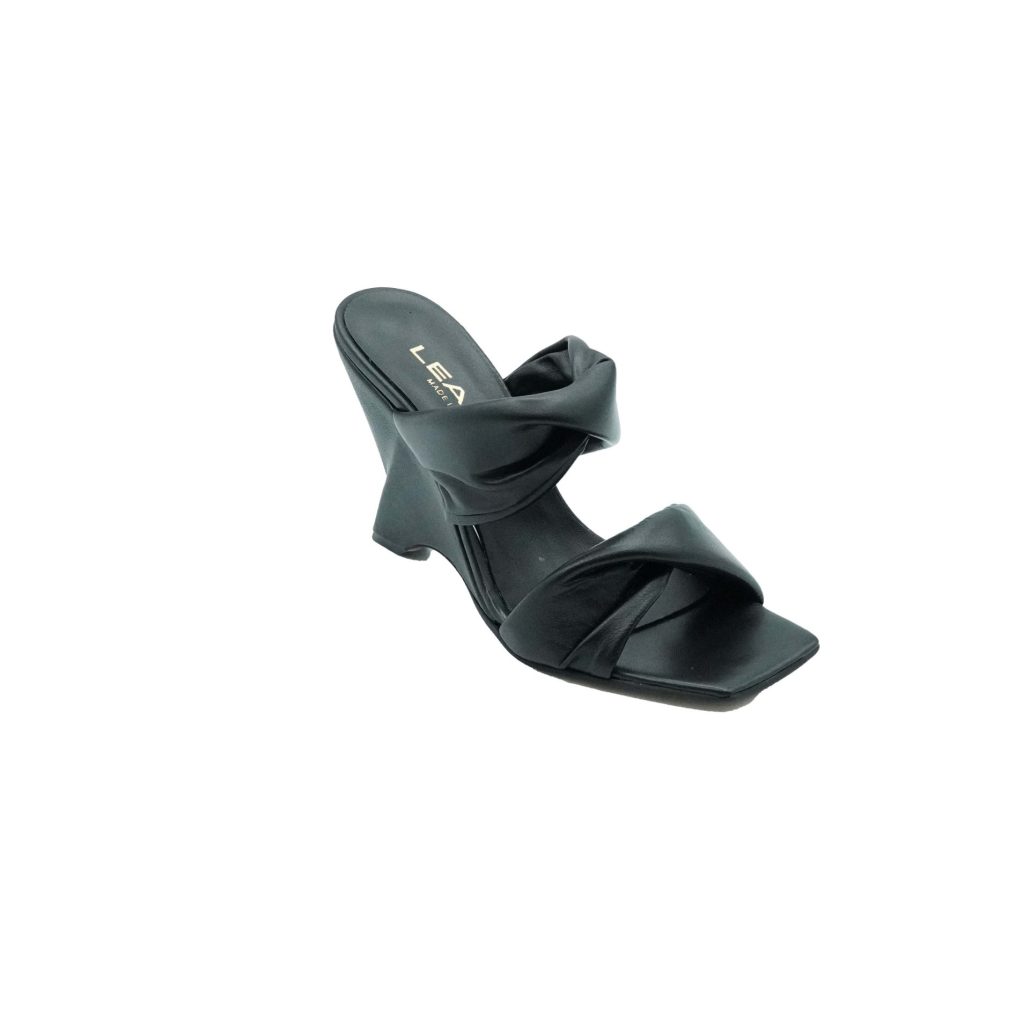 Lea Gu sandalo in nappa, doppia fascia frontale, tacco 85mm Consegna Veloce