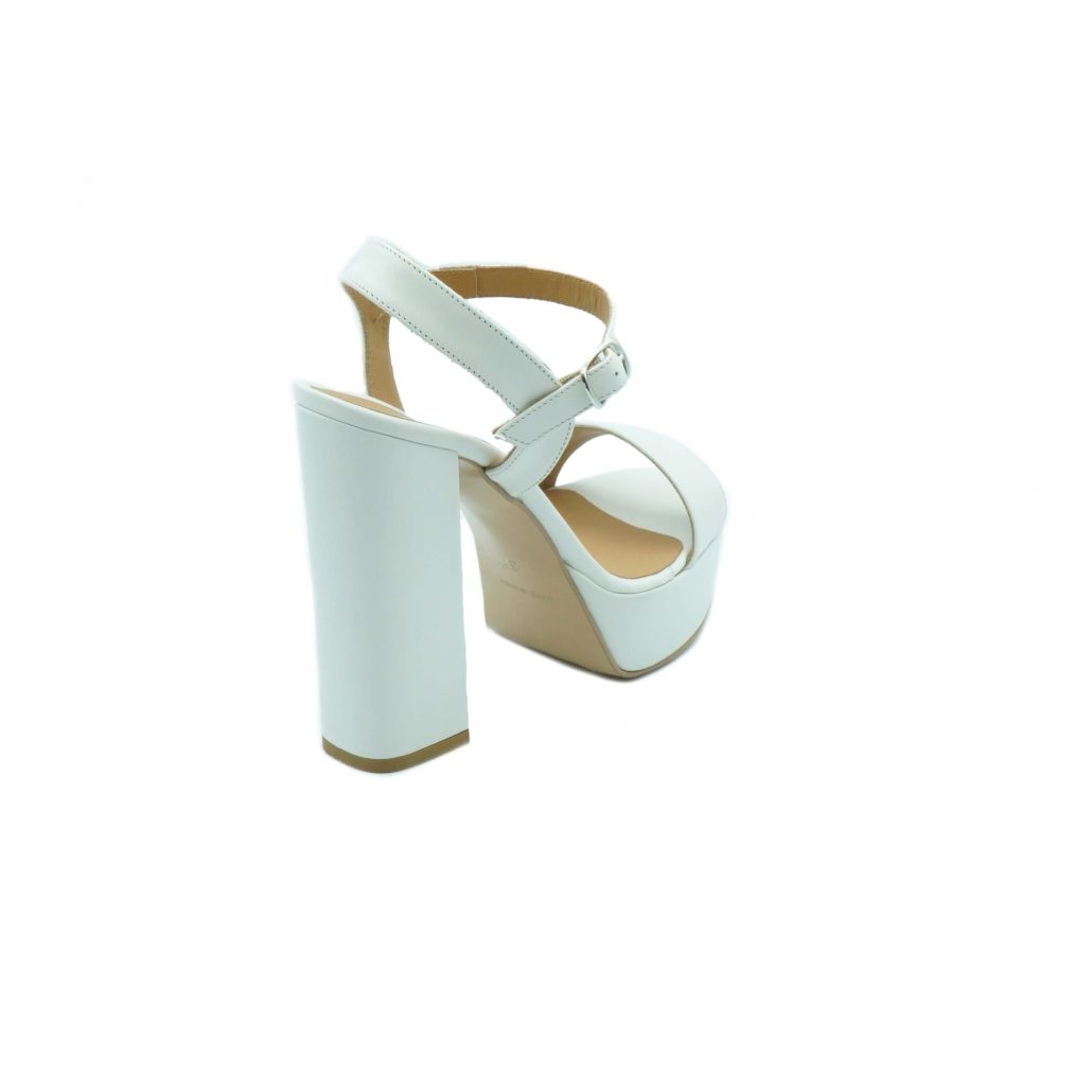 Lea Gu sandalo in nappa, fascia frontale, cinturino alla caviglia, tacco 120 mm plateau 25 mm Economico