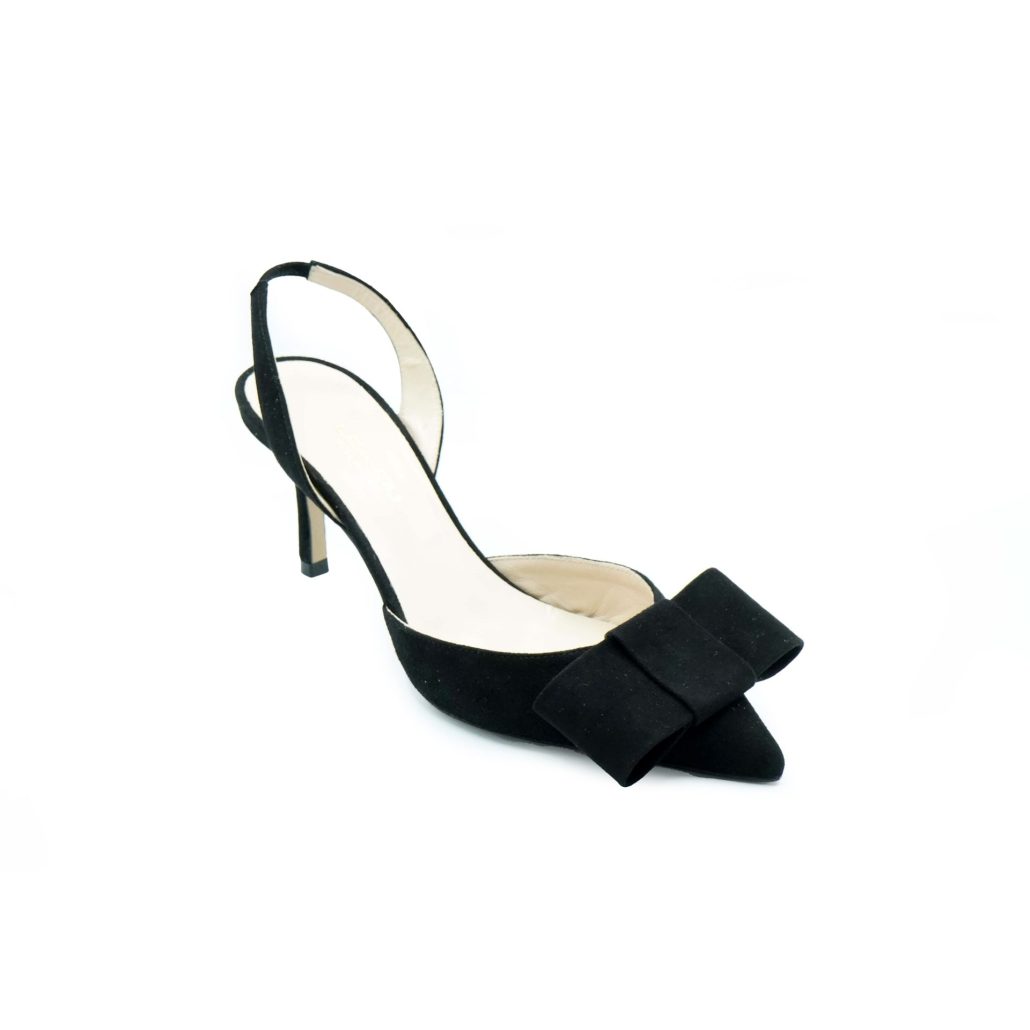 Lea Gu slingback in camoscio, fiocco frontale, tacco 65mm Outlet