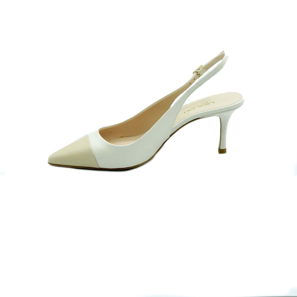 Lea Gu slingback in nappa con punta in contrasto, tacco 65mm In Vendita