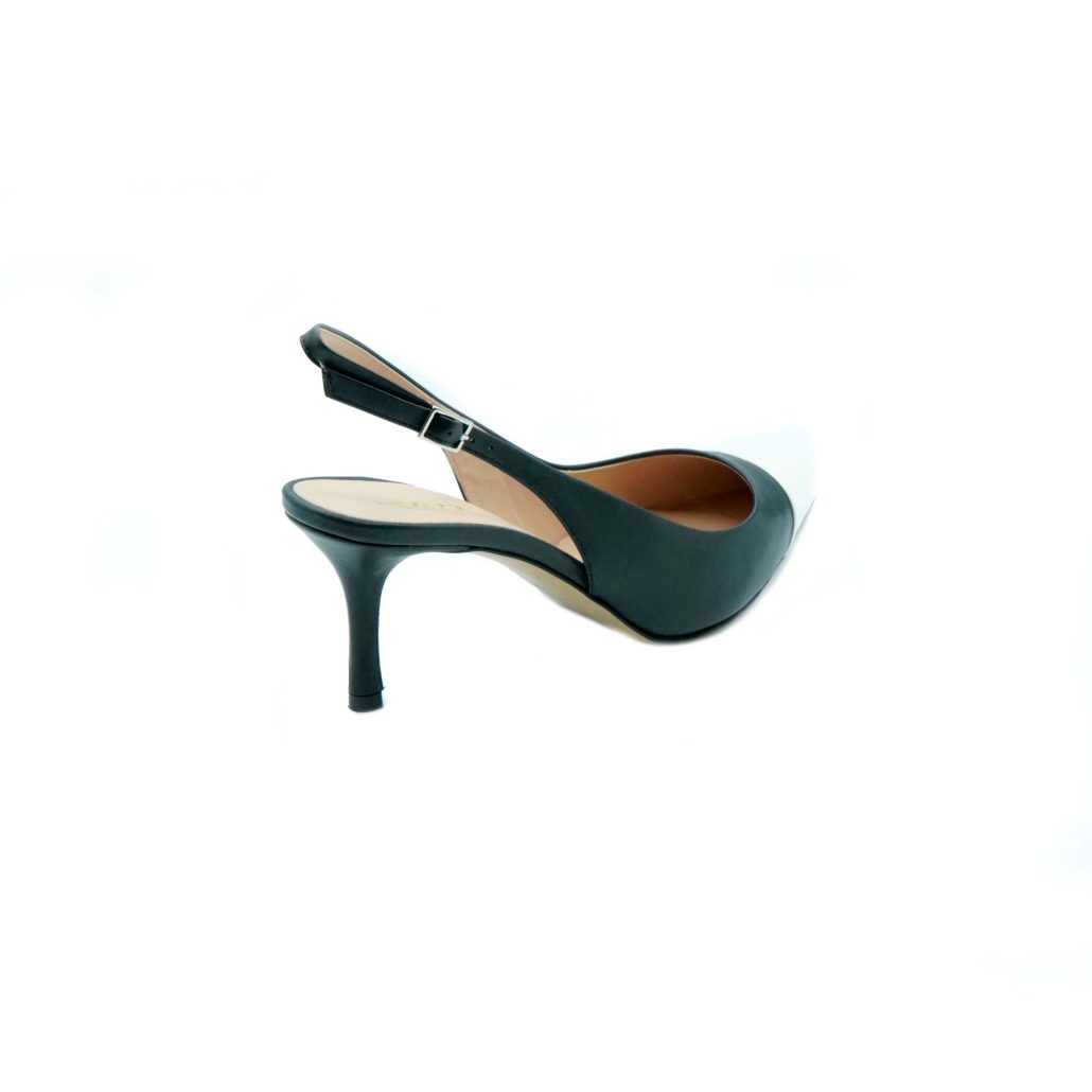 Lea Gu slingback in nappa con punta in contrasto, tacco 65mm In Vendita