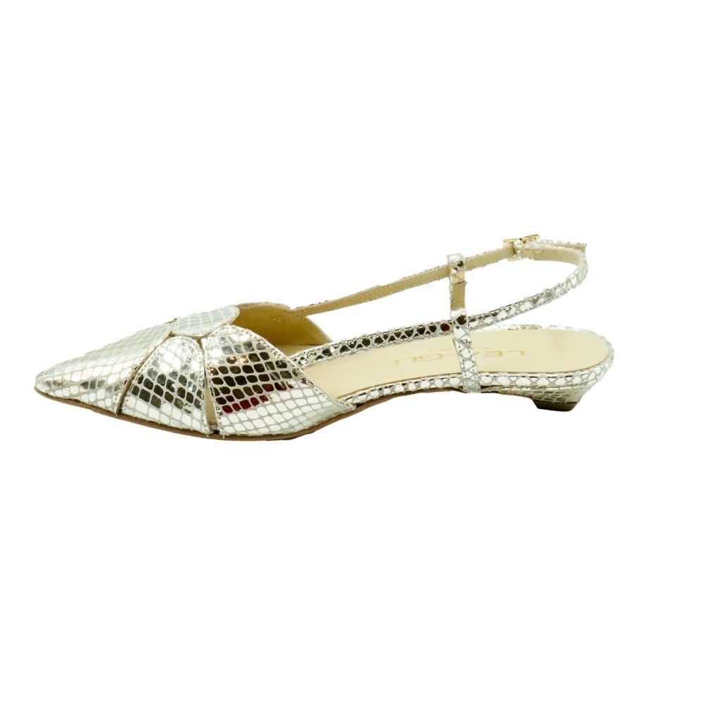 Lea Gu slingback in nappa stampata laminata ,tacco 30mm I Più Venduti