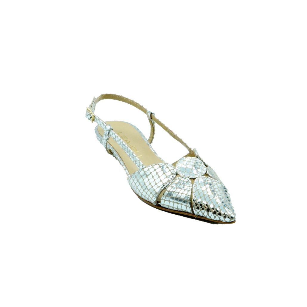 Lea Gu slingback in nappa stampata laminata ,tacco 30mm I Più Venduti