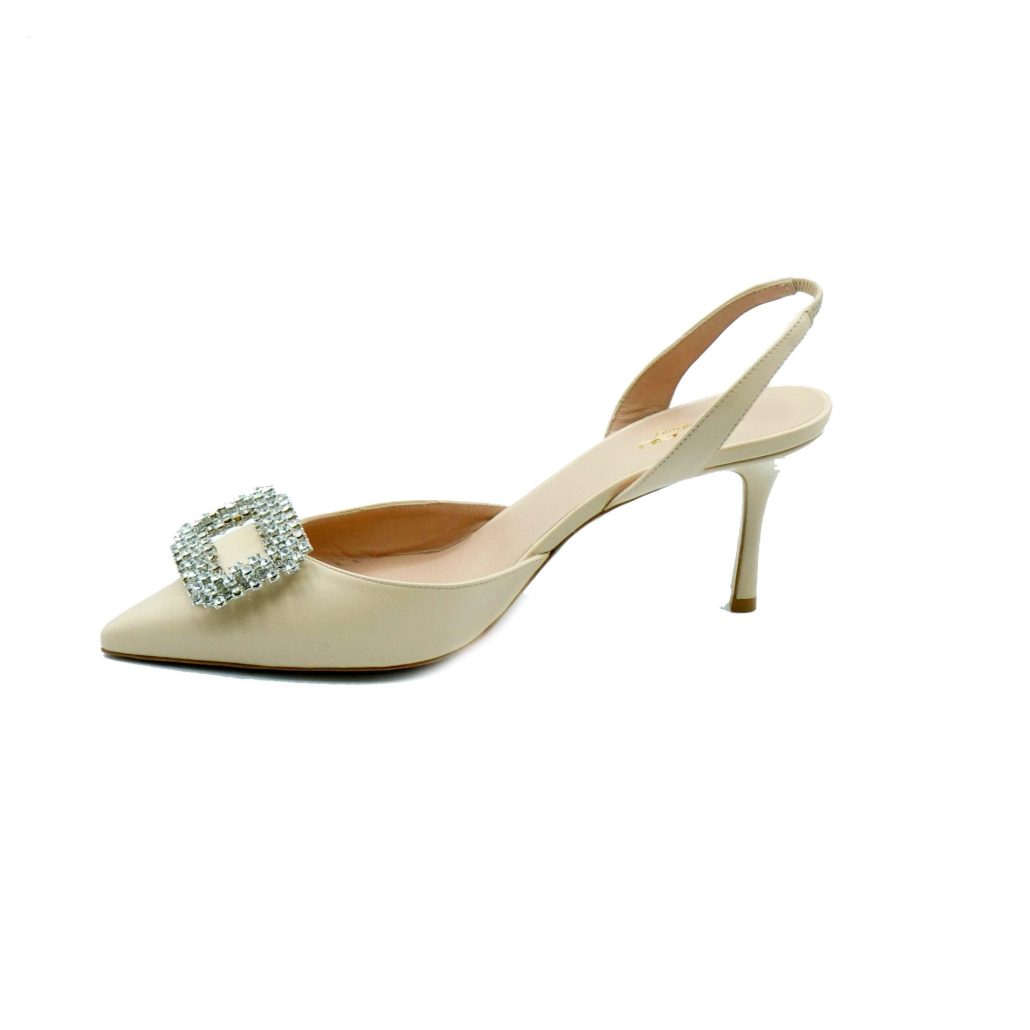 Lea Gu slingback in nappa, accessorio frontale, tacco 65mm Negozio