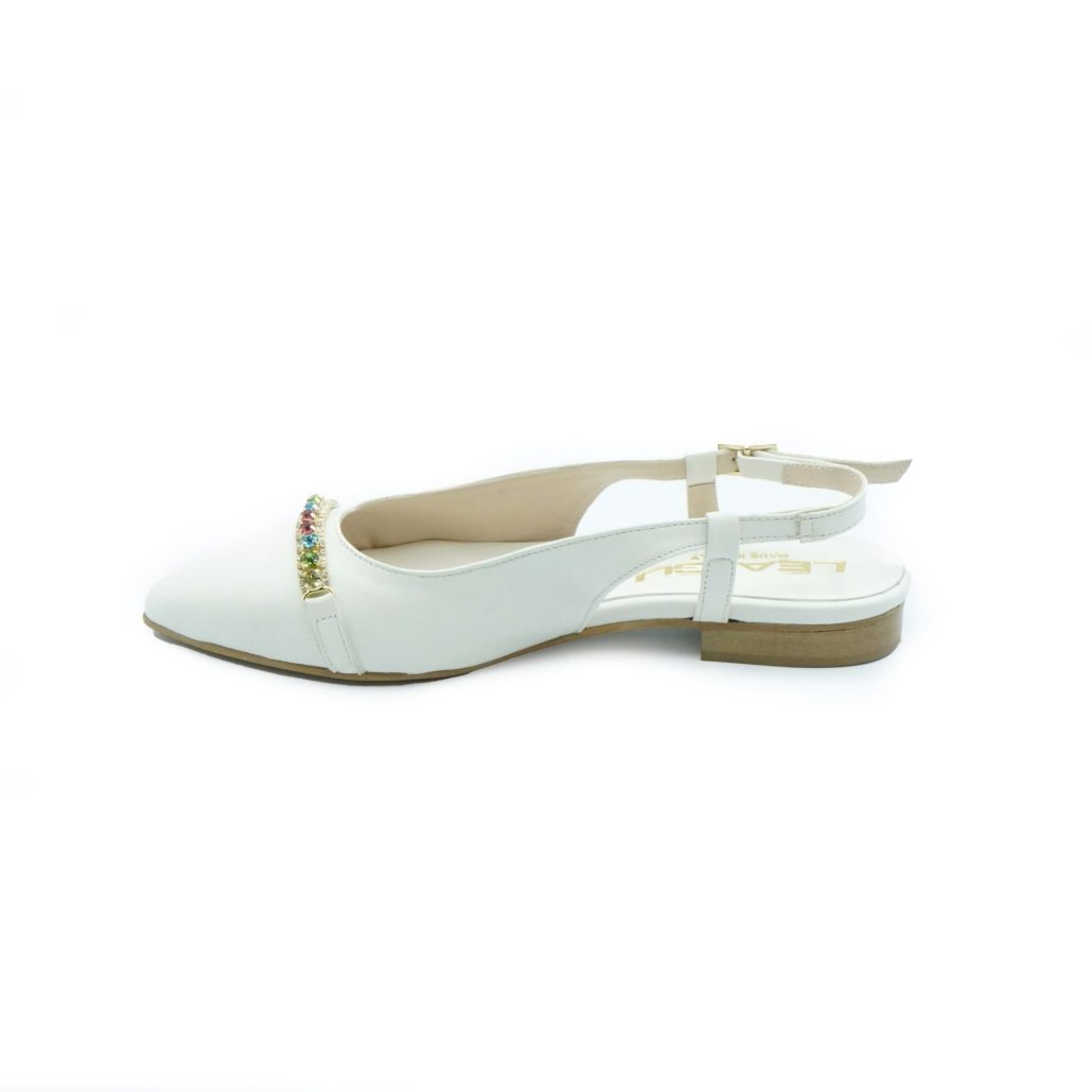 Lea Gu slingback in nappa, accessorio frontale, tacco 10mm In Saldo