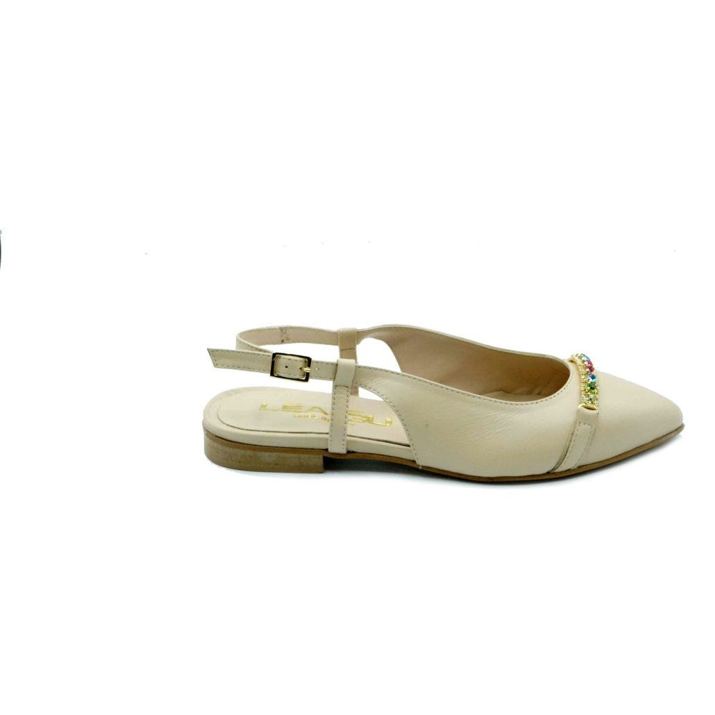 Lea Gu slingback in nappa, accessorio frontale, tacco 10mm In Saldo