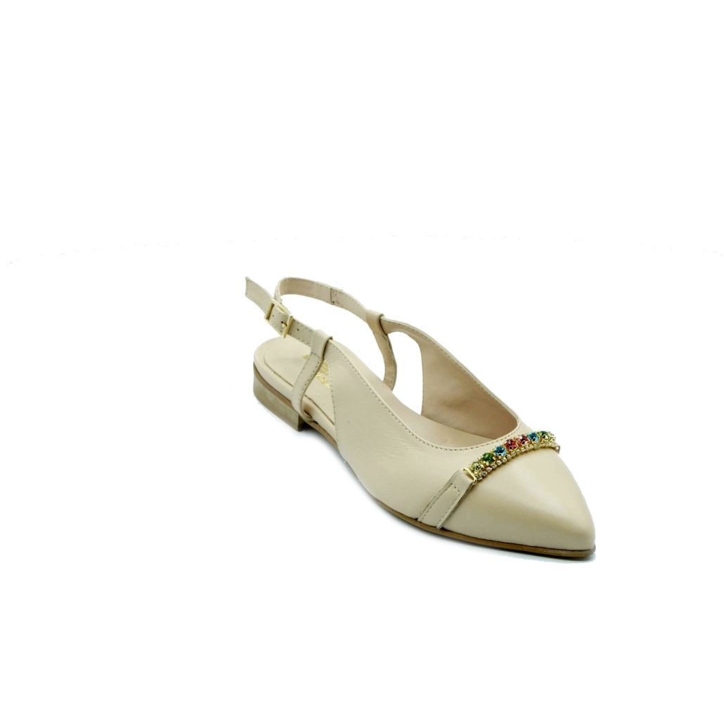 Lea Gu slingback in nappa, accessorio frontale, tacco 10mm In Saldo