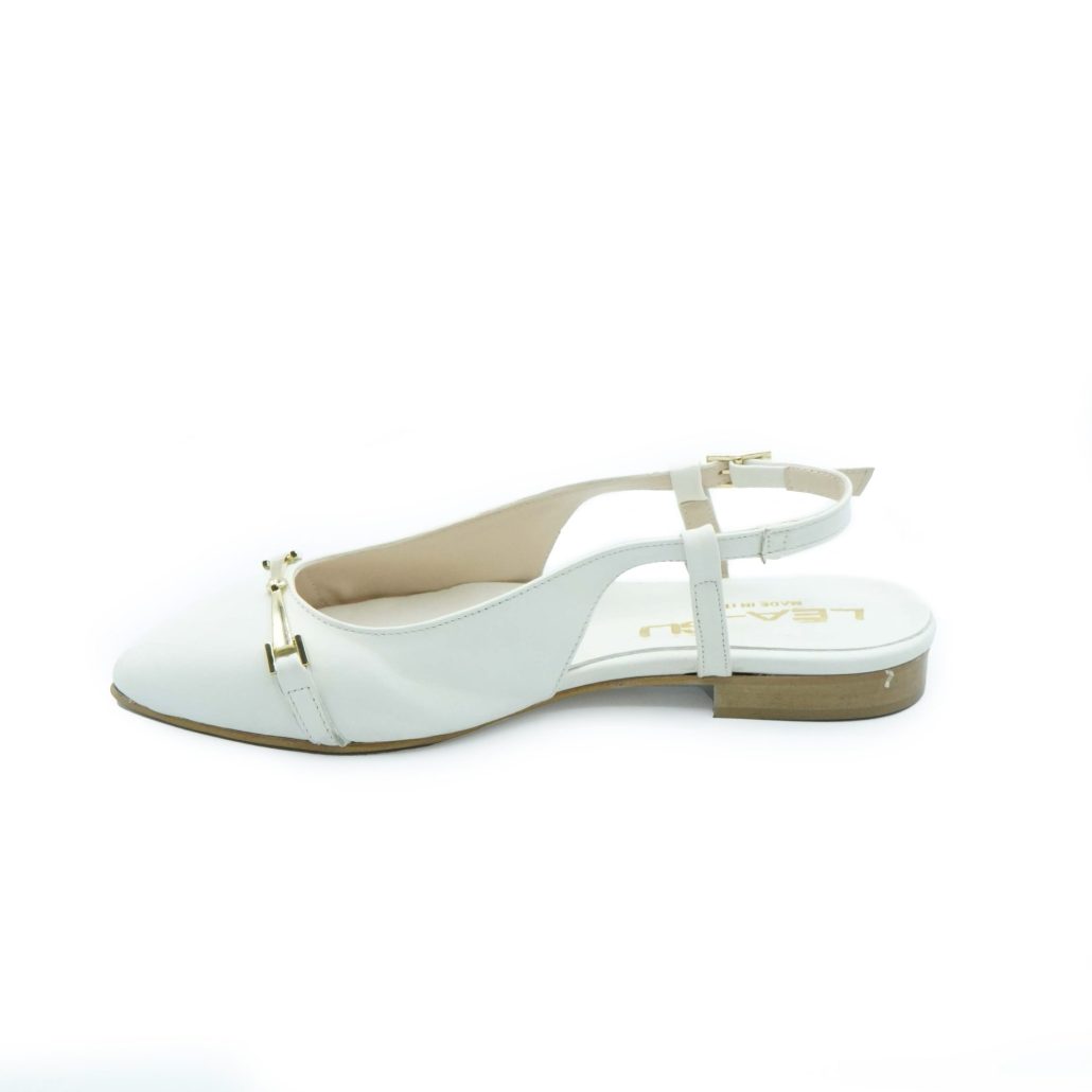 Lea Gu slingback in nappa, accessorio frontale, tacco 10mm Nuova