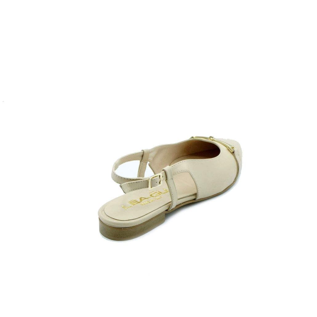 Lea Gu slingback in nappa, accessorio frontale, tacco 10mm Nuova