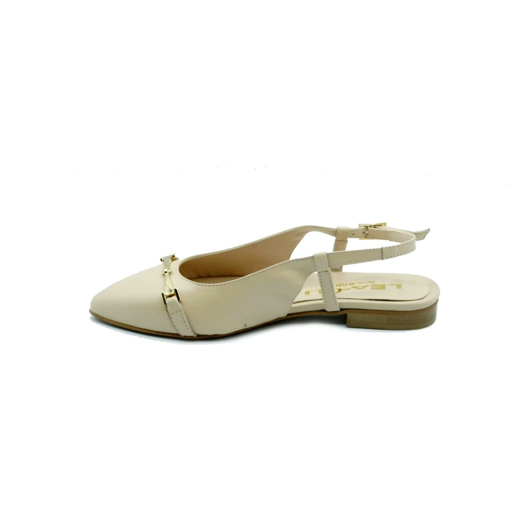 Lea Gu slingback in nappa, accessorio frontale, tacco 10mm Nuova