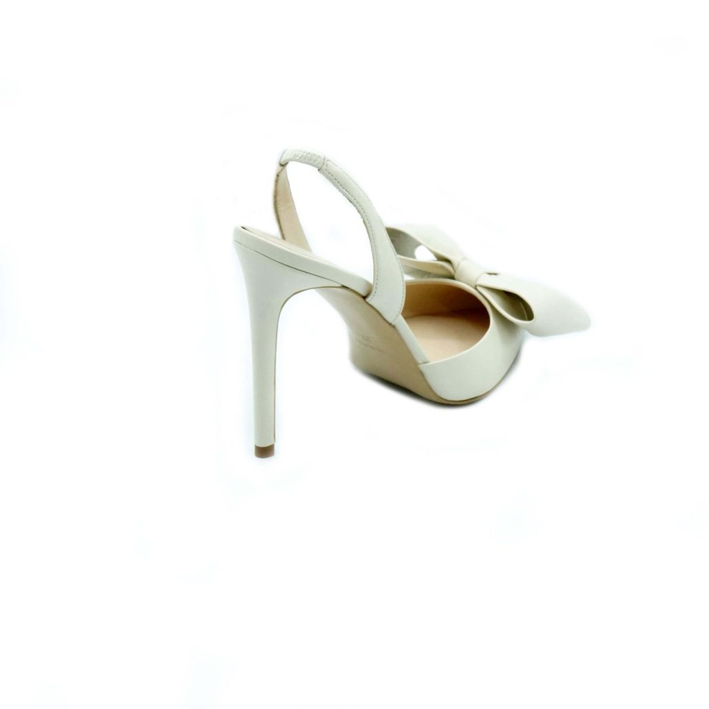 Lea Gu slingback in nappa, fiocco frontale, tacco 100mm 2025