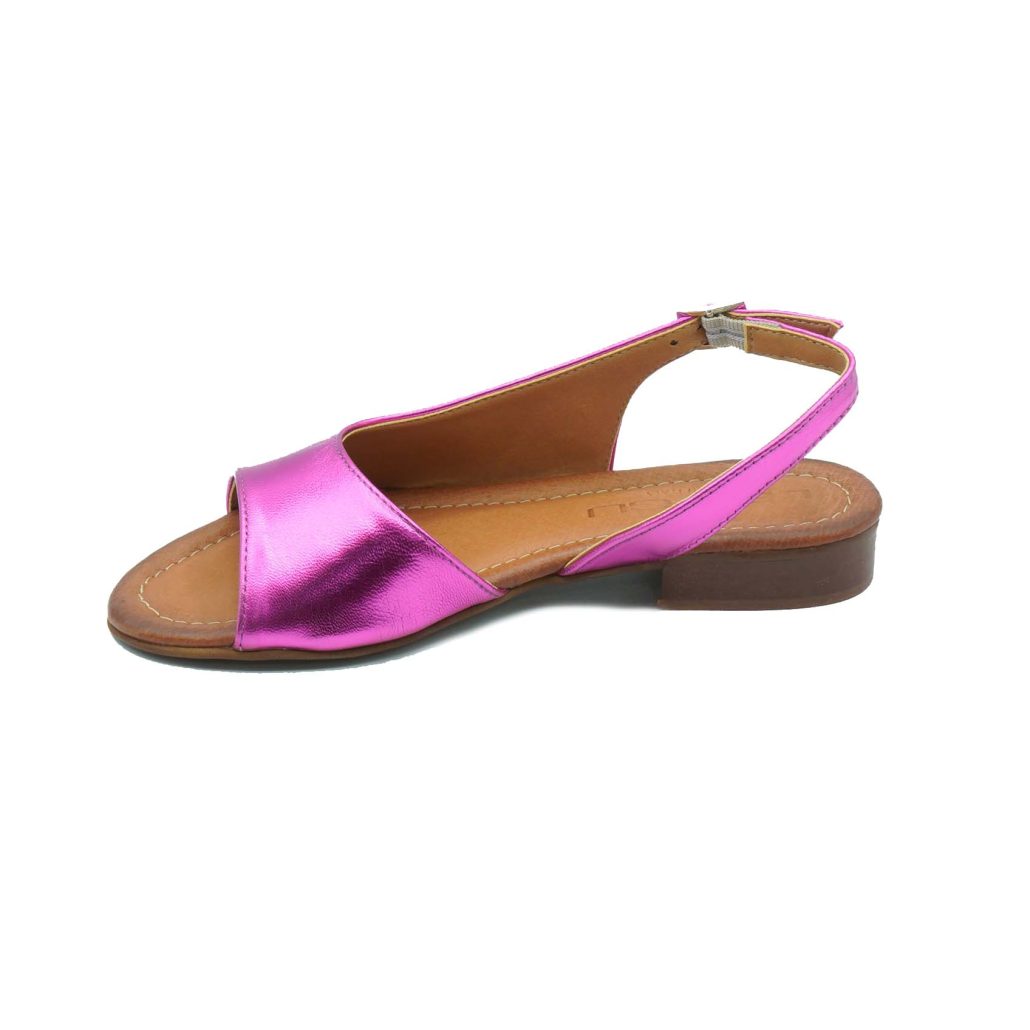 Lea Gu sandalo in nappa laminata, fascia frontale, chiusura posteriore, tacco 20mm Qualità