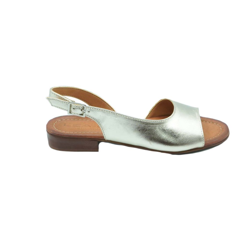 Lea Gu sandalo in nappa laminata, fascia frontale, chiusura posteriore, tacco 20mm Qualità