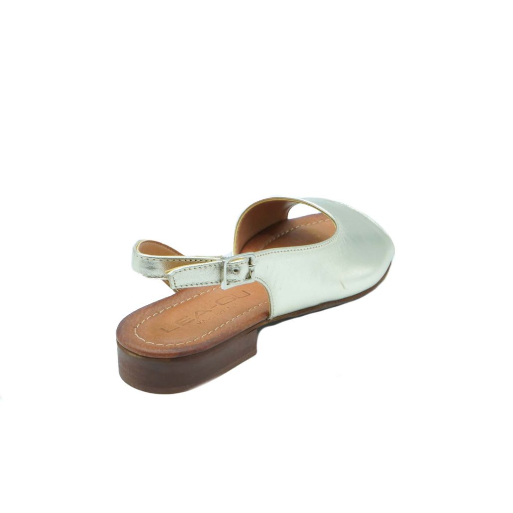 Lea Gu sandalo in nappa laminata, fascia frontale, chiusura posteriore, tacco 20mm Qualità