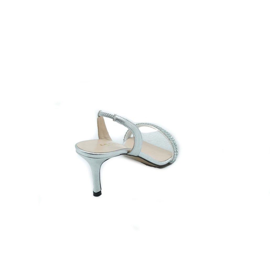 Lea Gu sandalo in nappa laminata, fascia frontale, tacco 60mm 2025