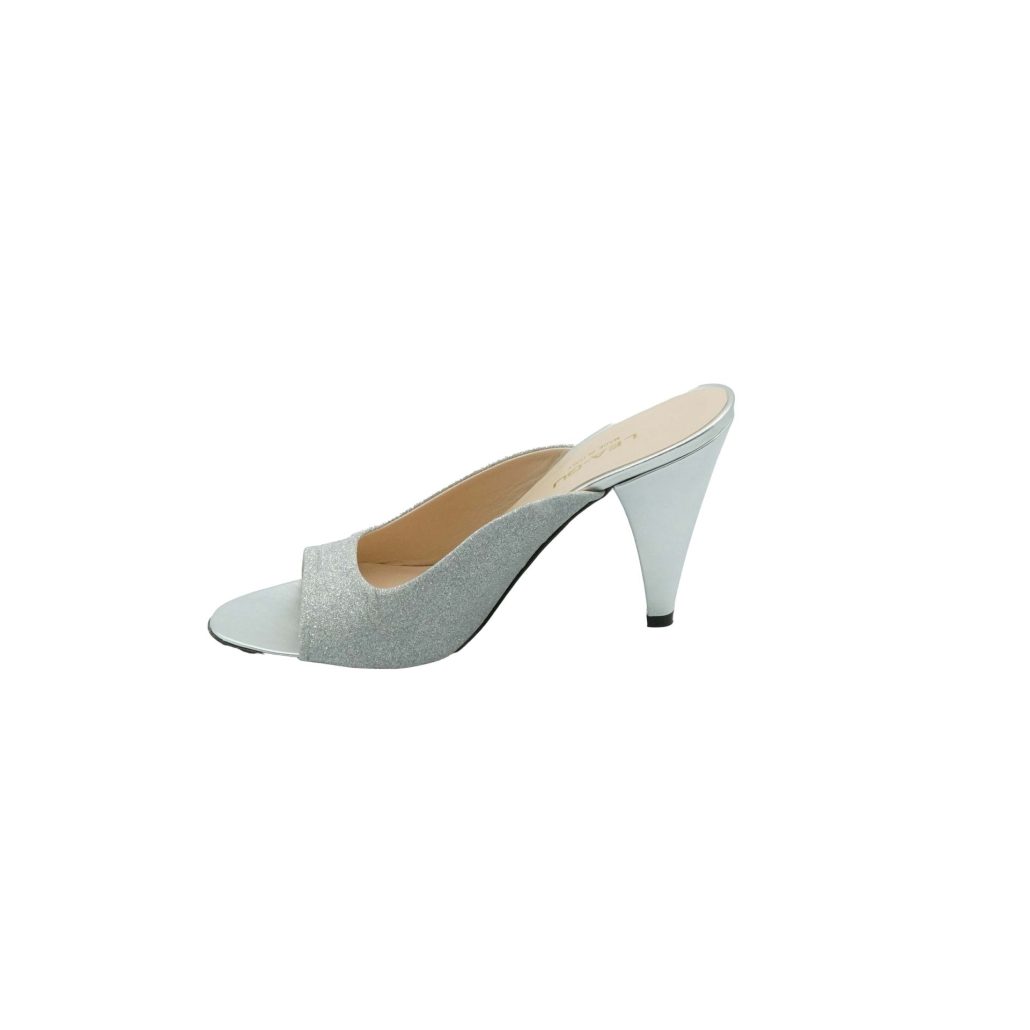 Lea Gu sandalo in nappa laminata, fascia frontale, tacco 85mm In Linea