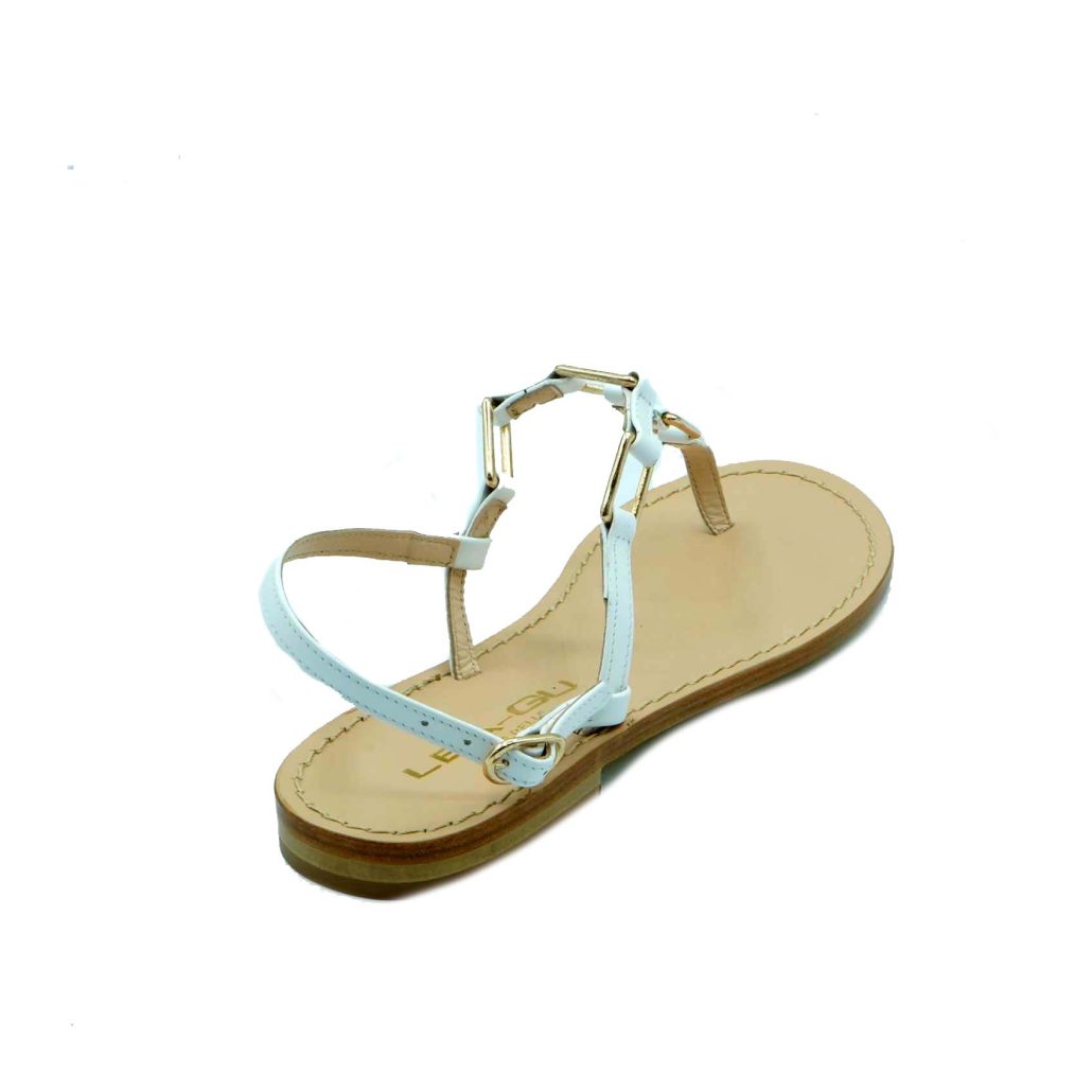 Lea Gu sandalo infradito in nappa, accessori frontali, chiusura posteriore, tacco 10mm Prezzo Ridotto