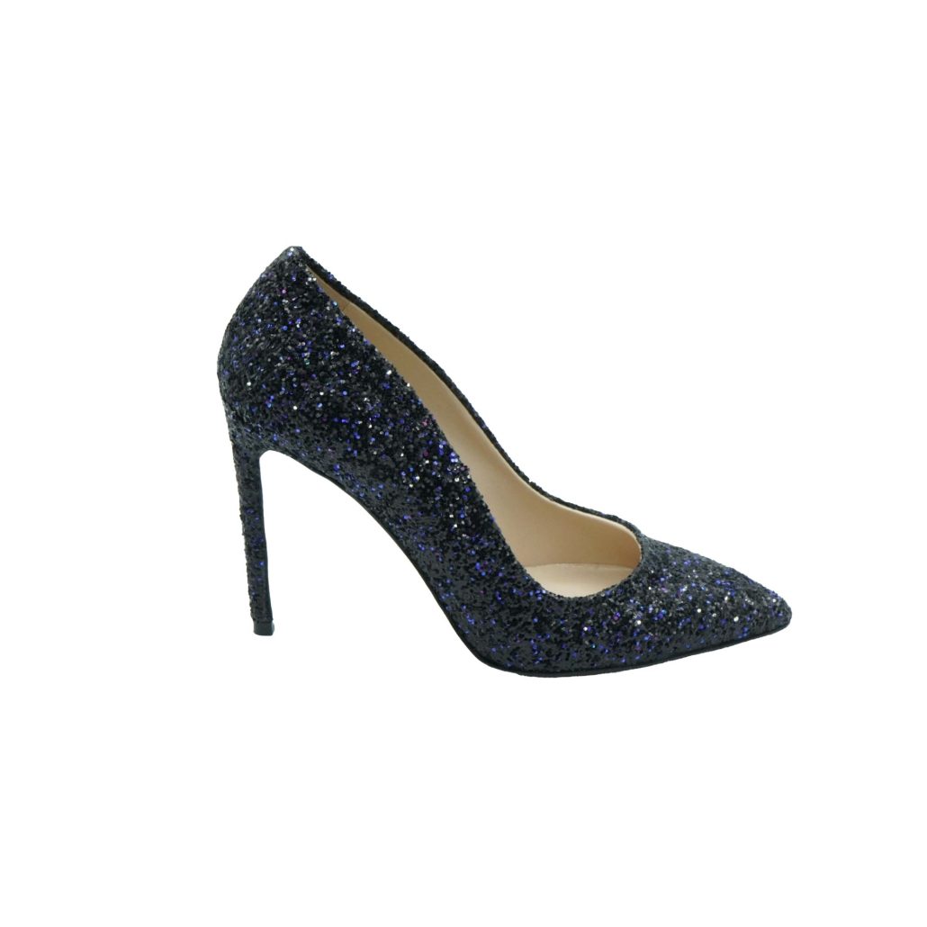Lea Gu scarpa con tacco in nappa glitter, tacco 100mm Presa