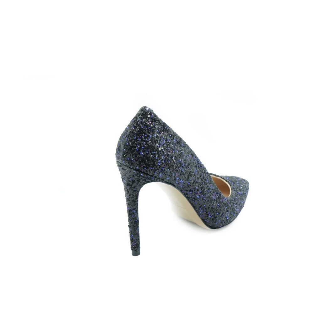 Lea Gu scarpa con tacco in nappa glitter, tacco 100mm Presa