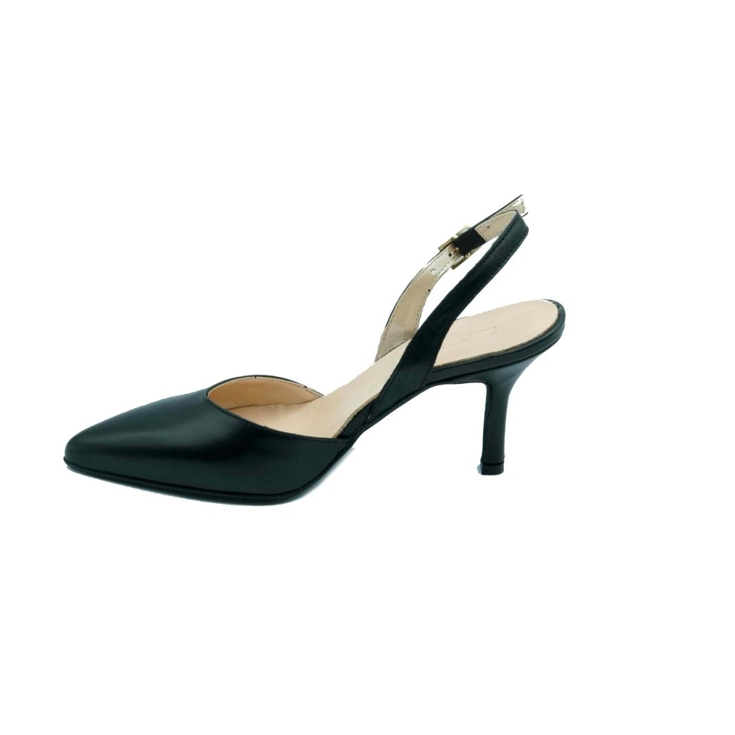 Lea Gu scarpa con tacco in nappa, chiusura posteriore, tacco 65mm Vendita Calda
