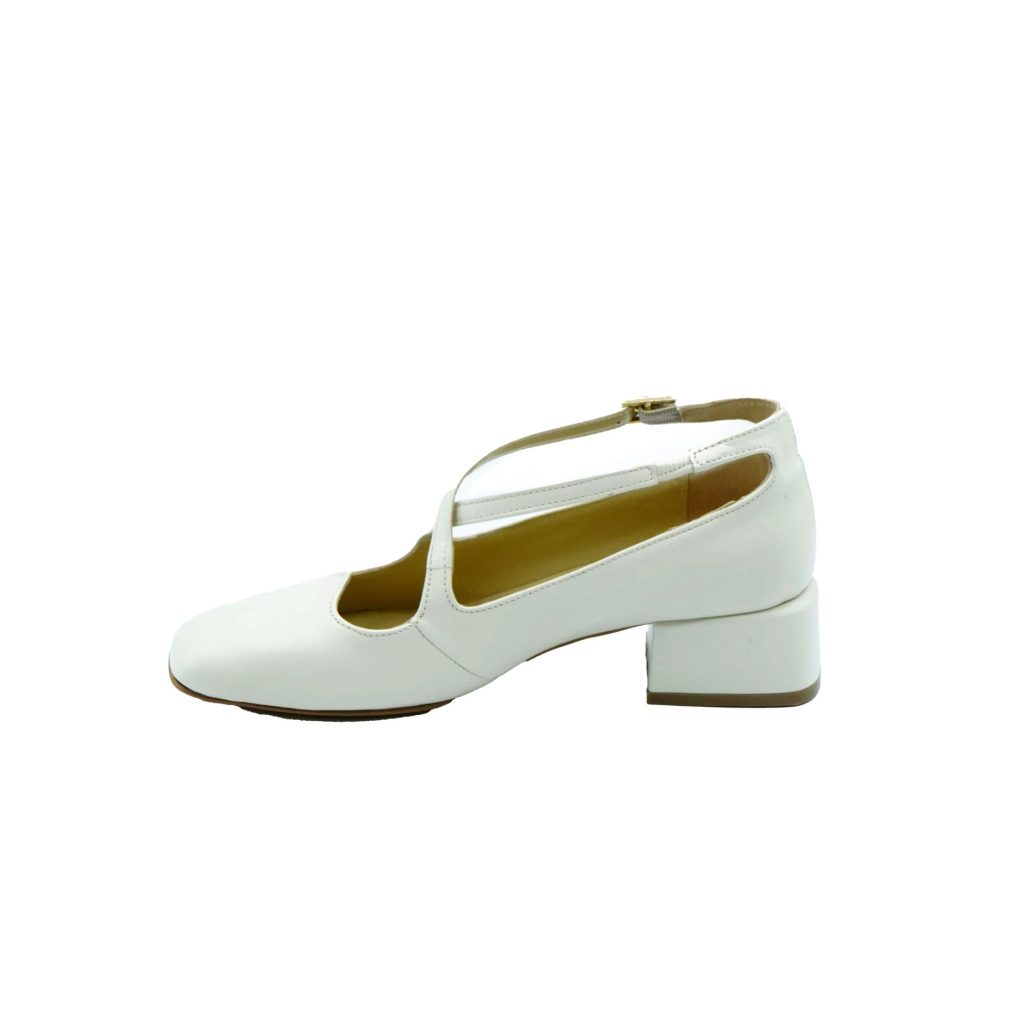 Lea Gu scarpa con tacco in nappa, incrocio frontale, tacco 35mm Offerte