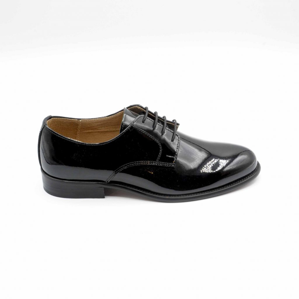 Lea Gu scarpa in vernice con allacciatura frontale, tacco 25 mm Nuova