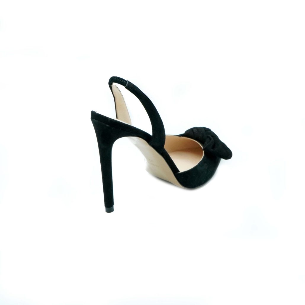 Lea Gu slingback in camoscio, fiocco frontale, tacco 100mm Italia