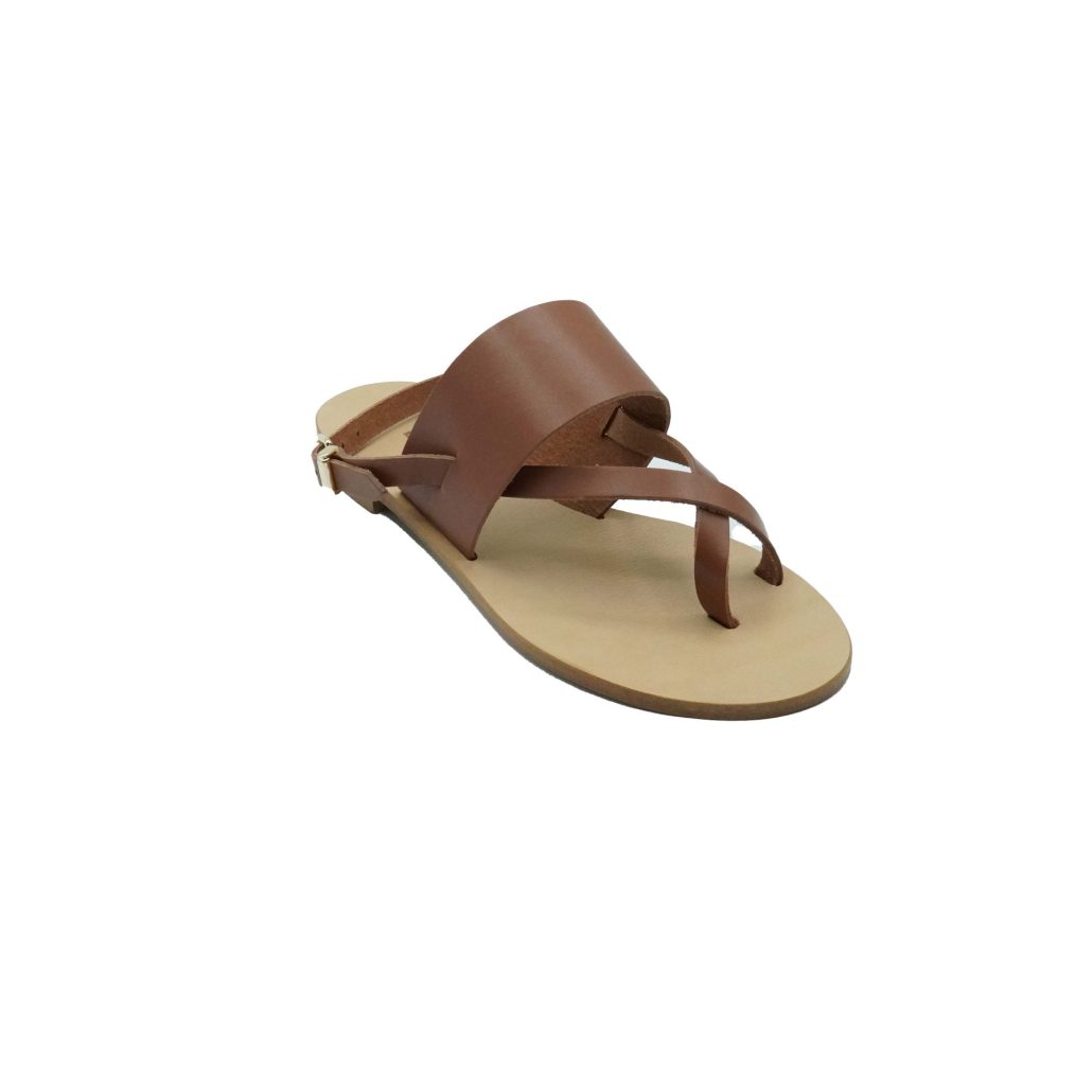 Lea Gu sandalo in nappa, incroci frontali, chiusura posteriore, tacco 10mm Spedizione Gratuita