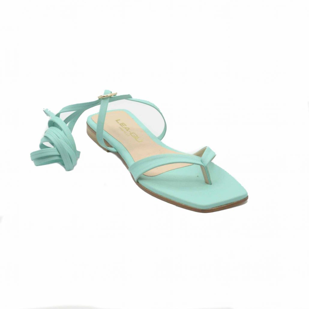 Lea Gu sandalo in nappa, infradito , allacciatura in caviglia, tacco 15 mm Negozi Online