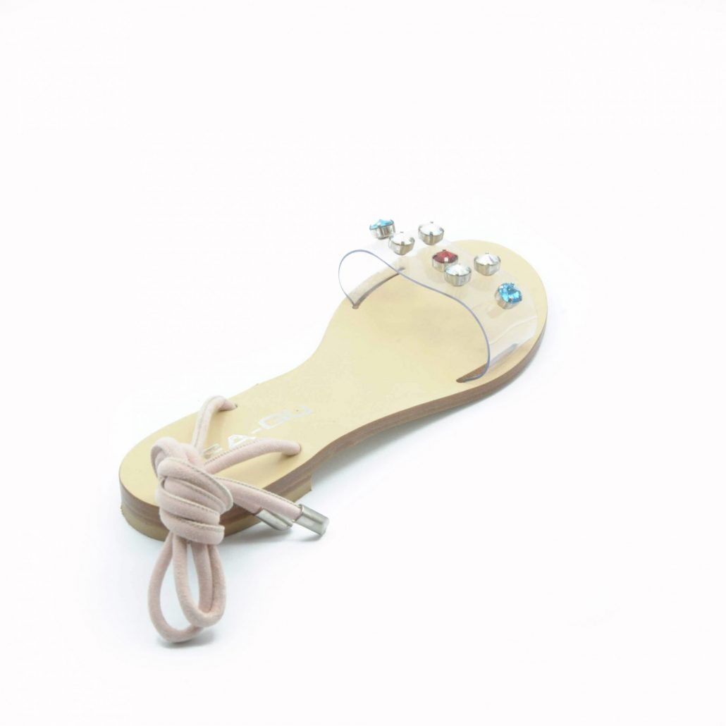 Lea Gu sandalo in plexy multicolor, allacciatura alla caviglia Promozione Limitata