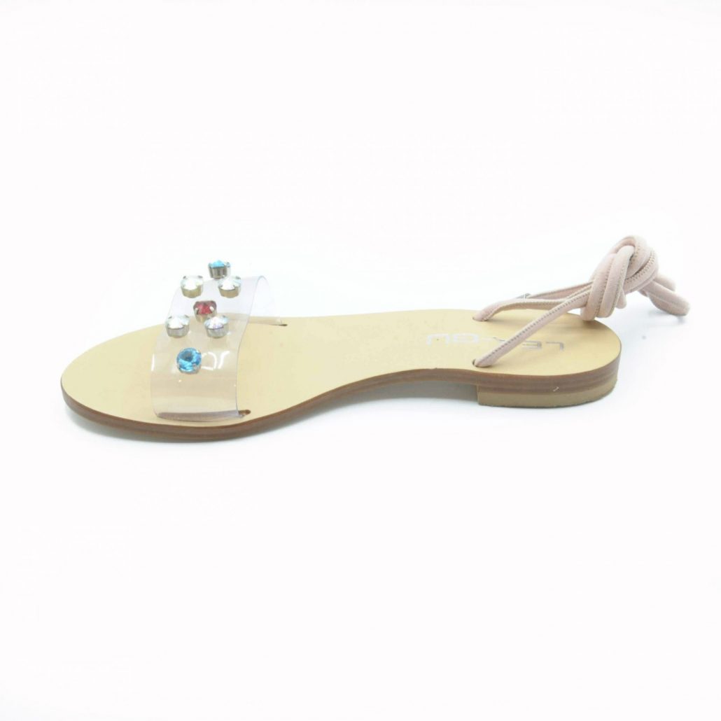 Lea Gu sandalo in plexy multicolor, allacciatura alla caviglia Promozione Limitata