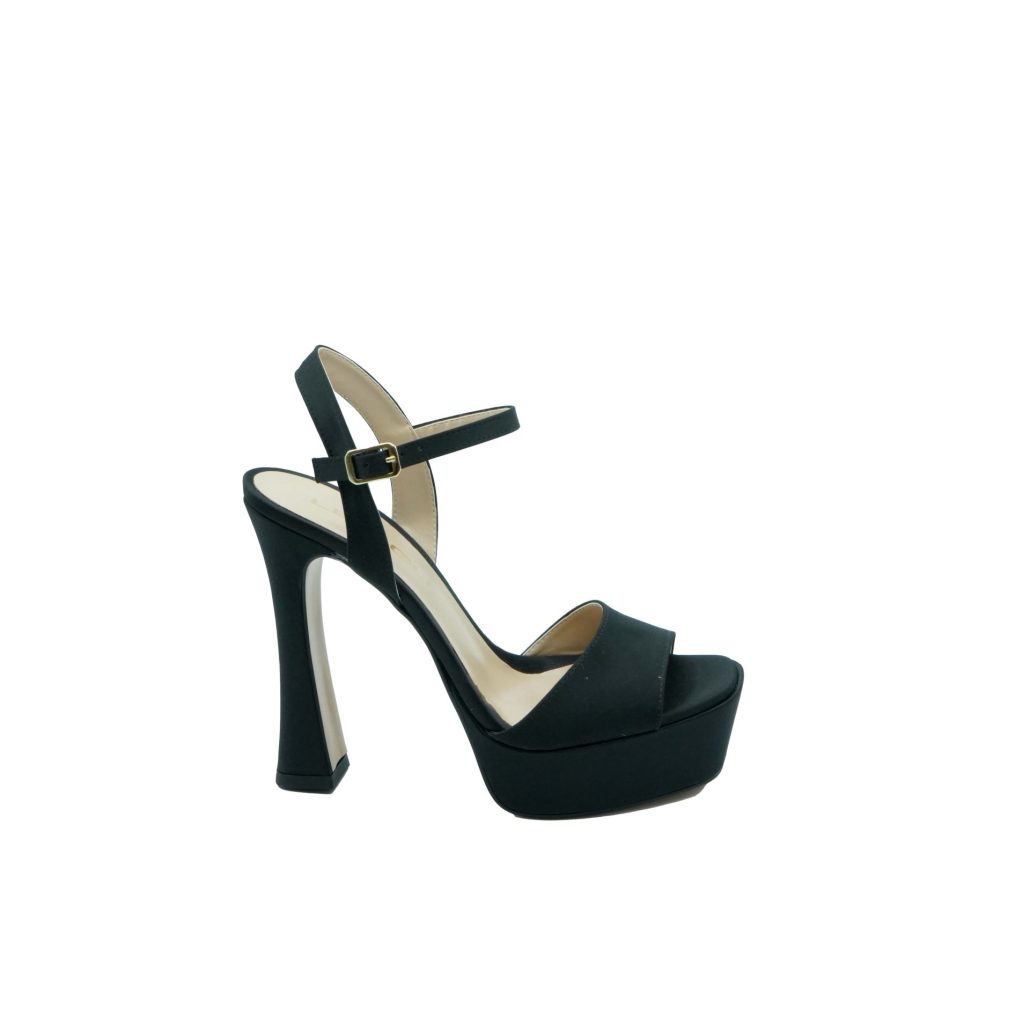 Lea Gu sandalo in raso, fascia frontale, chiusura sul collo del piede, tacco 120mm plateau 30mm Fino Al -60%