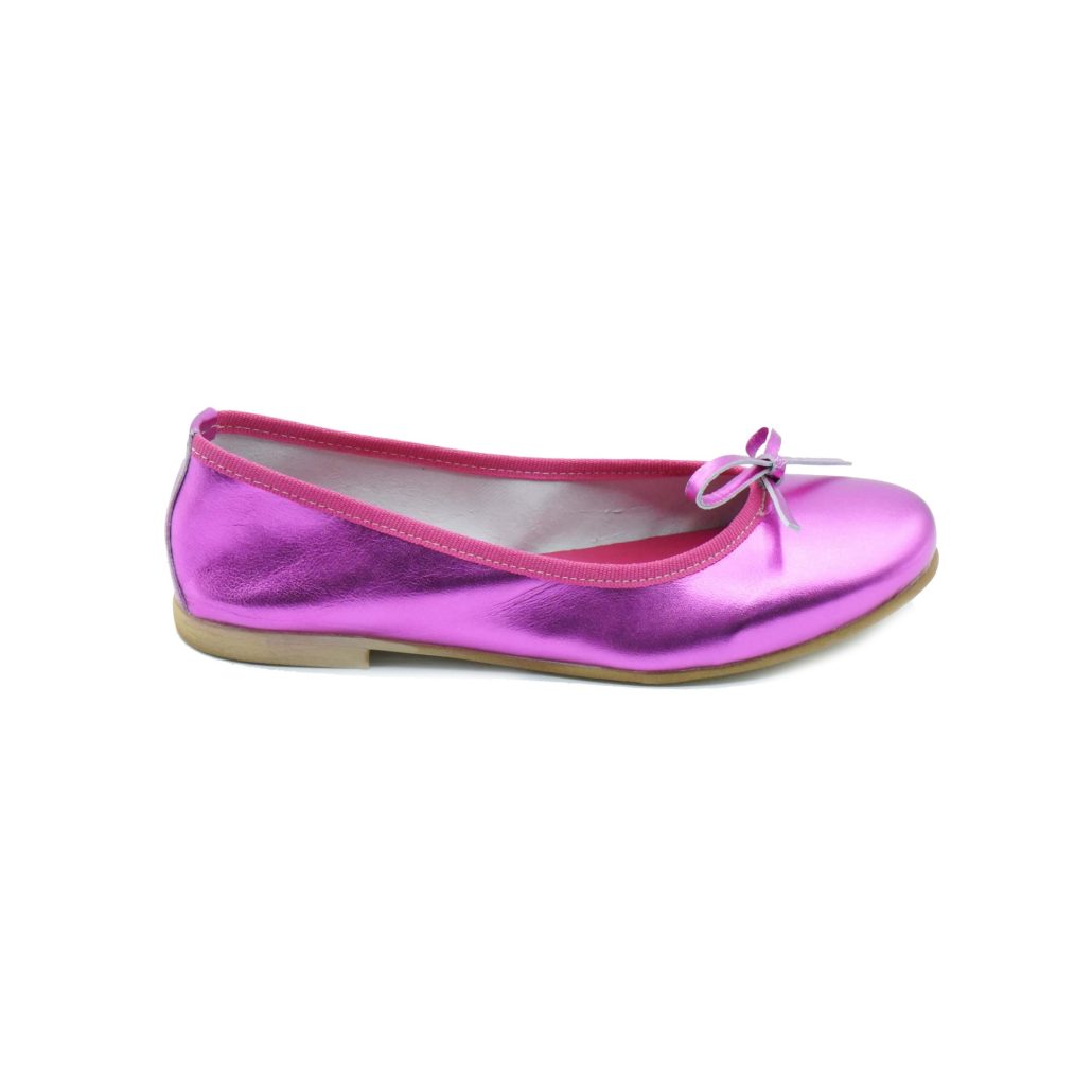 Lea Gu ballerina in nappa laminata, fiocco frontale, tacco 10mm Shopping Online