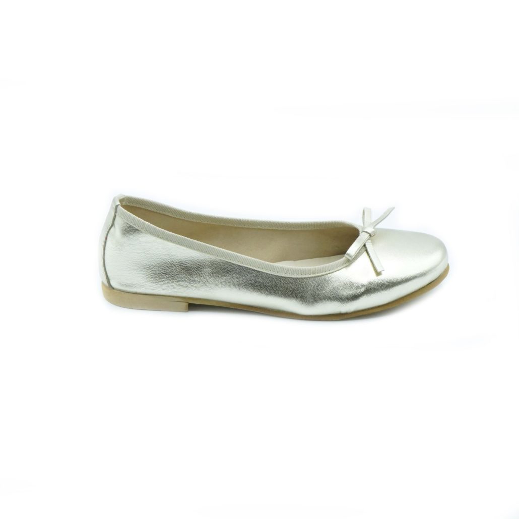 Lea Gu ballerina in nappa laminata, fiocco frontale, tacco 10mm Shopping Online