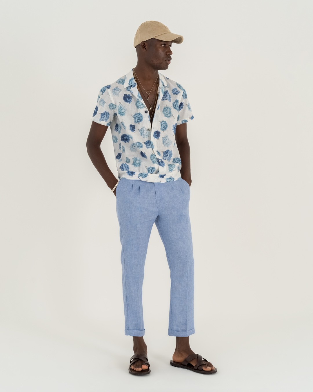 Neill Katter Camicia Blue Roses Qualità Garantita