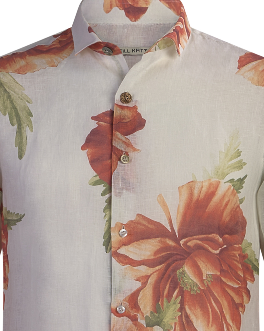 Neill Katter Camicia Rosa Arancio Bruciato In Linea