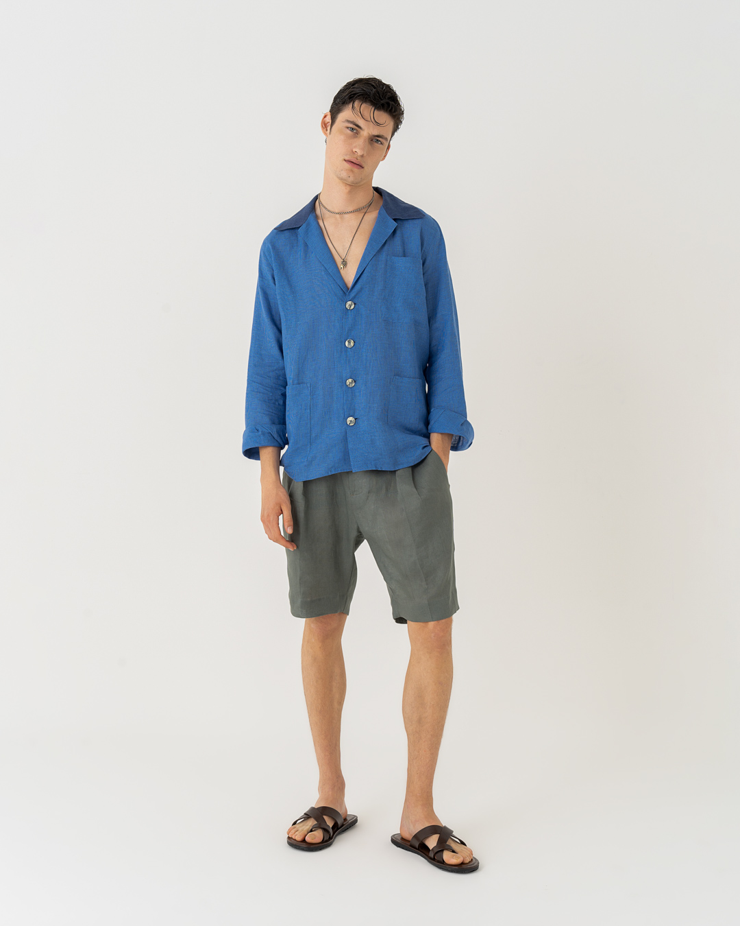 Neill Katter Giacca Camicia Eleganza di Lino Vendita Calda