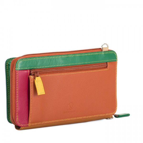 Mywalit Portafoglio multifunzione con zip su tre lati e tracolla Bosco Moda
